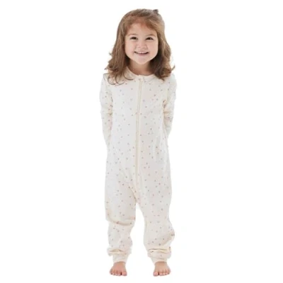 Image of Name it Nbfnightsuit ZIP Hearts Pyjamas for kids, Size: 2 4m, Buttercream