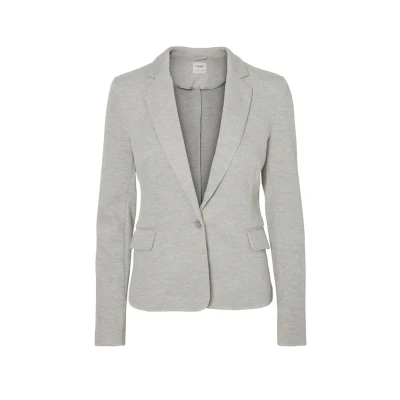 Image of Vero Moda Vmjulia LS DNM NOOS Blazer, Women&#039;s, Size: 8, Light grey melange