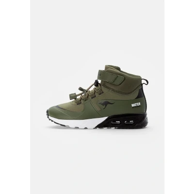 Image of Kangaroos KX Hydro Hightop trainers for kids, Size: 10K, Olive/jet black Imitation leather/ textile