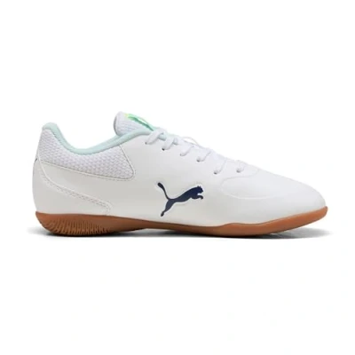 Image of Puma Truco III Unisex Indoor football boots for kids, Size: 5, White/aqua fizzy light shoes