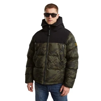 Image of G STAR Expedition Puffer Winter jacket, Men&#039;s, Size: Medium, Shadow olive island camo