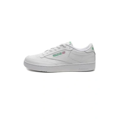Image of Reebok Classic CLUB C 85 Unisex Trainers, Size: 8.5, White/green Leather and textile