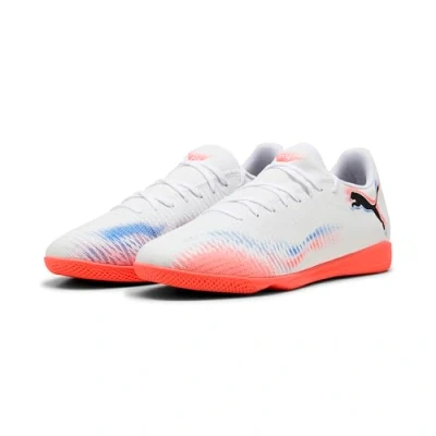 Image of Puma Unisex&#039;s Future 8 Play It Soccer Shoe, White Black Glowing Red, 6 UK