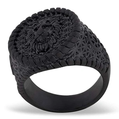 Image of Akitsune Imperator Ring, Men&#039;s, Size: 59, Matte black