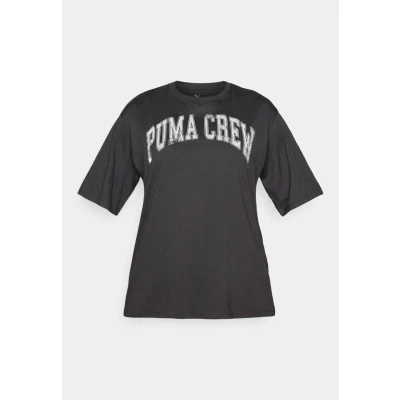 Image of Puma CREW Graphic TEE Sports Tshirt, Women&#039;s, Size: Medium, Black