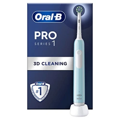 Image of Oral B Pro Series 1 Cross Action Blue Electric Rechargeable Toothbrush