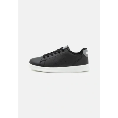 Image of Hummel Court LINE Unisex Trainers, Size: 4, Black/alloy High quality imitation leather