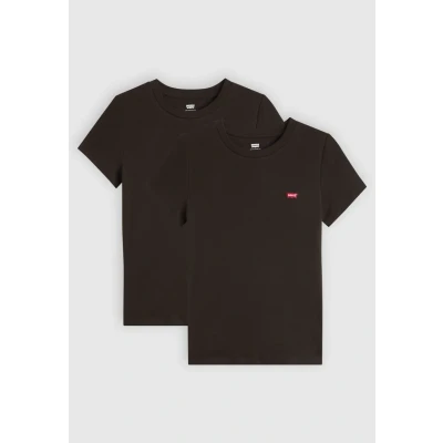 Image of Levi&#039;s Perfect TEES 2 PACK Basic Tshirt, Women&#039;s, Size: XL, Caviar/caviar