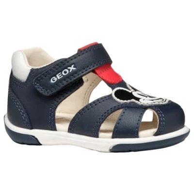 Image of Geox Sandal Zapito BOY Walking sandals for kids, Size: 4.5K, Navy/red Leather/synthetics