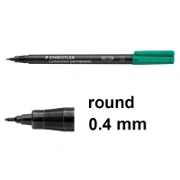 Image of STAEDTLER 313 5 Lumocolor Permanent Pen, Superfine Line Width, 0.4mm Green (Box of 10)