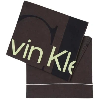 Image of Calvin Klein Jeans Women Scarf Logo Organic Cotton, Black (Black/Dark Juniper), One Size, Black, Size