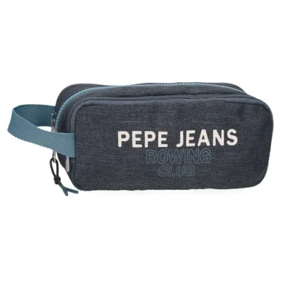 Image of Pepe Jeans Edmon Triple Pencil Case Blue 22x10x9cm Polyester by Joumma Bags Bags, Blue, Case,