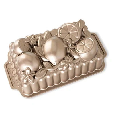 Image of Nordic Ware Baking Tin Citrus Blossom Loaf Pan Copper 22 x 15 cm / 1.4 Liter