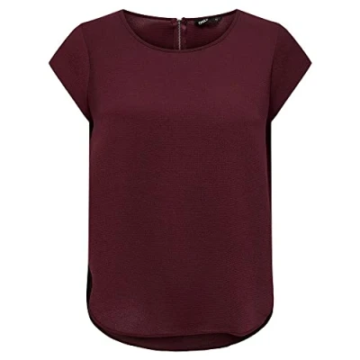 Image of ONLY Onlvic Solid Blouse, Women&#039;s, Size: 6, Chocolate truffle