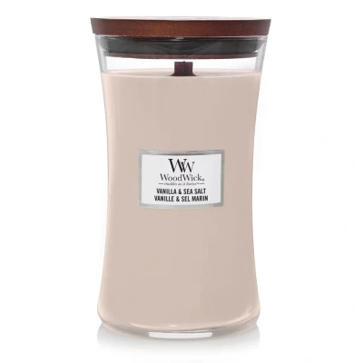 Image of WoodWick Scented Candle Large Vanilla &amp; Sea Salt 18 cm / ø 10
