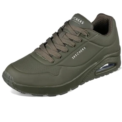 Image of Skechers Sport UNO Trainers, Men&#039;s, Size: 10, Olive durabuck mesh Pu