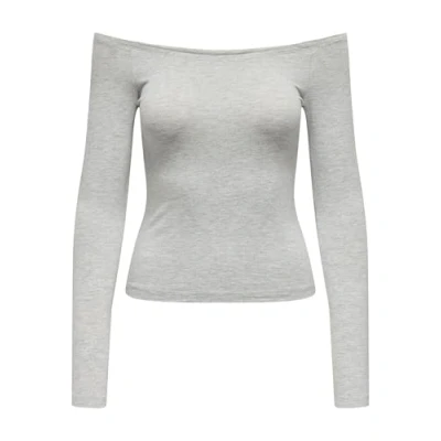 Image of ONLY Onllivelove LIFE OF Shoulder Long sleeved top, Women&#039;s, Size: XXS, Light grey melange