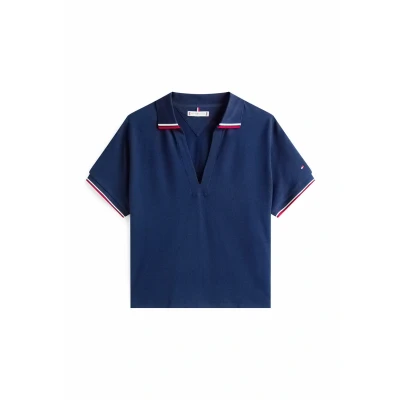 Image of Tommy Hilfiger Tipping OPEN Polo shirt, Women&#039;s, Size: XXS, Dark blue