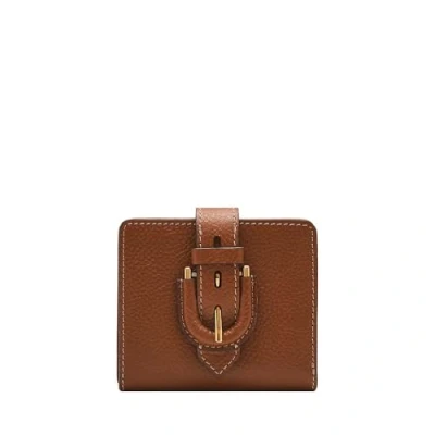 Image of Fossil Women&#039;s Harwell LiteHide™ Leather Small Tab Bifold, Brown, 10.16 cm L x 1.91 W 8.89 H, Casual