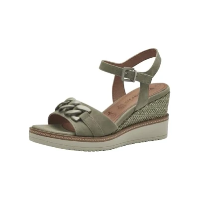 Image of Tamaris Platform sandals, Women&#039;s, Size: 6.5, Sage Leather