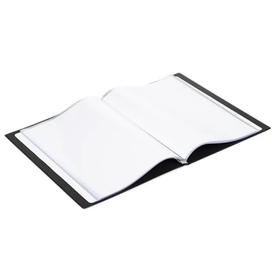 Image of Rillstab Original Display Book (24 Transparent/Clear Pockets) A3 Front Page Ring Binder Portfolio &amp; Project Presentation Folder for Meetings Conferences Poly Clear Pocket Black 99334