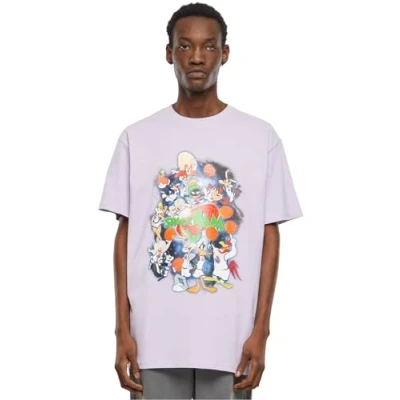 Image of Upscale by Mister Tee Space JAM Teamwork Print Tshirt, Men&#039;s, Size: Large, Lilac
