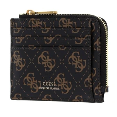 Image of GUESS Mito Card Holder Dark Brown/Ochre, Brown / Ochre