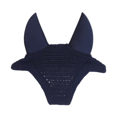 Image of Kentucky Horsewear Fly Hood Wellington Soundless Navy Cob Size Horse Riding Equestrian