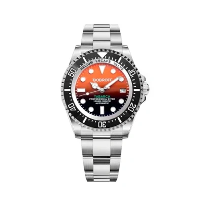 Image of Bobroff Tabarca Men&#039;s Automatic Diver Professional Watch, 1000 m, orange, 44 mm, Helium Valve BF0004BNE, 44MM, Bracelet
