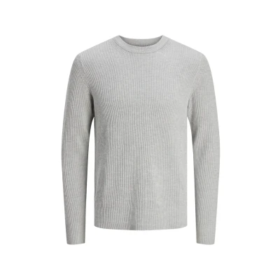Image of Jack &amp; Jones Premium CREW NECK Jumper, Men&#039;s, Size: Small, Light grey melange
