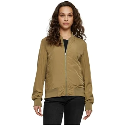 Image of Urban Classics Bomber Jacket, Women&#039;s, Size: Large, Khaki
