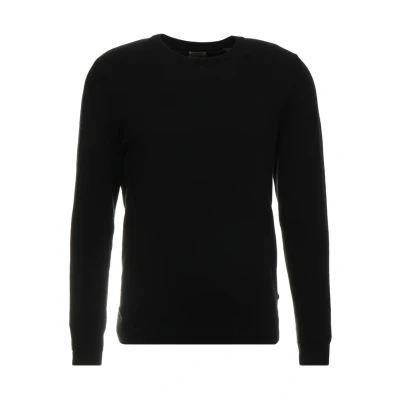 Image of JACK &amp; JONES Mens Basic Knit Crew Neck Slim Fit Cotton Comfort Sweater, Black, XL