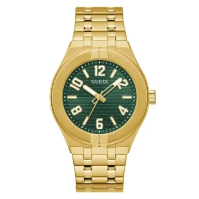 Image of Guess Escape Watch, Men&#039;s, Size: One Size, Gold tone