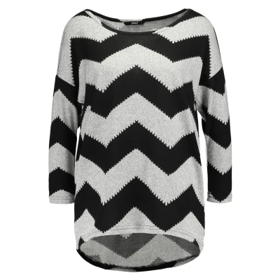 Image of ONLY Onlelcos Jumper Light grey melange/black, Women&#039;s, Size: Small, melange/black