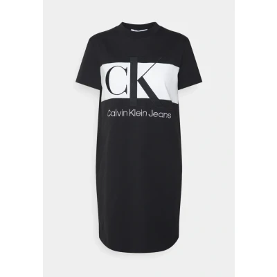 Image of Calvin Klein Jeans Blocking Dress Jersey dress, Women&#039;s, Size: XS, Black