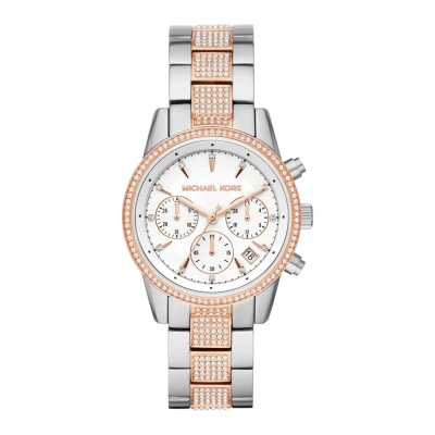 Image of Michael Kors RITZ Chronograph watch roségoldcoloured/silvercoloured, Women&#039;s, Size: One Size, Roségold coloured/silver coloured