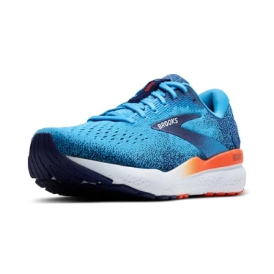 Image of Brooks Ghost 16 Road running shoes, Men&#039;s, Size: 9.5, Bonnie blue ribbon orange Textile