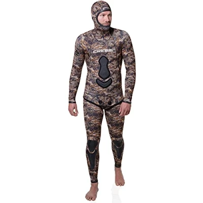 Image of Cressi Men&#039;s Katana Man 2 Two Piece 7mm Neoprene Wetsuit for Freediving and Fishing, Light Brown, XXL