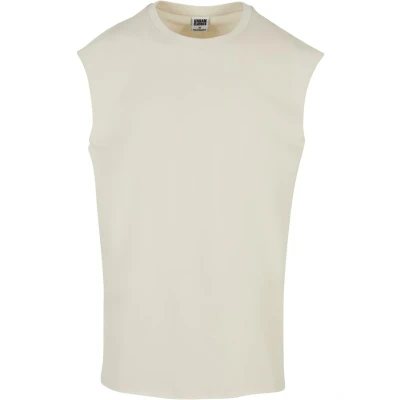 Image of Urban Classics Men&#039;s Sleeveless T Shirt Workout Vest with Round Neckline and Rolled Hems, Loose Tank Top, 100% Jersey Cotton, Black, Size: Small, Whitesand., 4XL