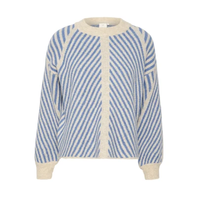 Image of Kaffe Kavera Jumper, Women&#039;s, Size: 16, Beige cornflower stripe