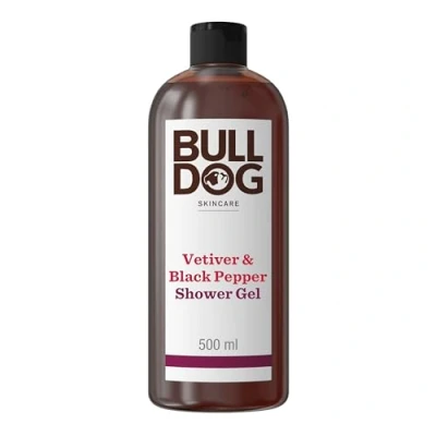 Image of BULLDOG SKINCARE Black Pepper and Vetiver Shower Gel Earthy Warming Scent 500 ml