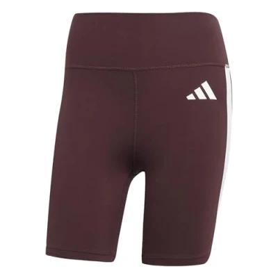 Image of adidas Performance Optime Essentials 3STRIPES Short Leggings Leggings, Women&#039;s, Size: Lx5&quot;, Aurora ruby/white