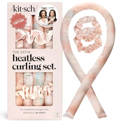 Image of Kitsch Satin Heatless Curling Set Sunset Tie Dye