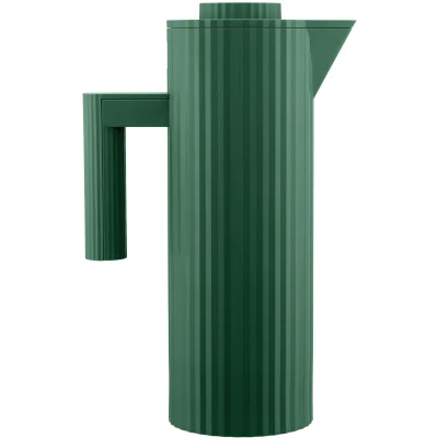 Image of Alessi Thermos Jug Plissé MDL12 GR Green 1 Liter by Michele De Lucchi
