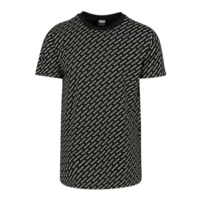 Image of Urban Classics Allover LOGO TEE Print Tshirt, Men&#039;s, Size: Medium, Black