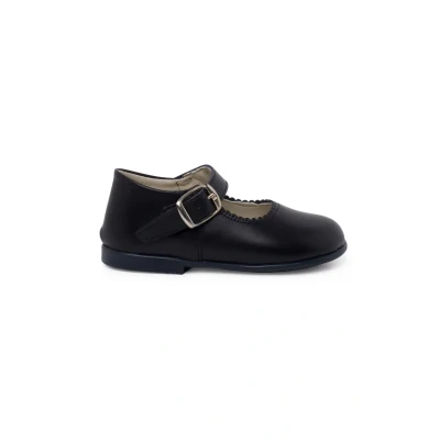 Image of Pisamonas Merceditas Ankle strap ballet pumps for kids, Size: 4.5K/5K, Azul marino Leather
