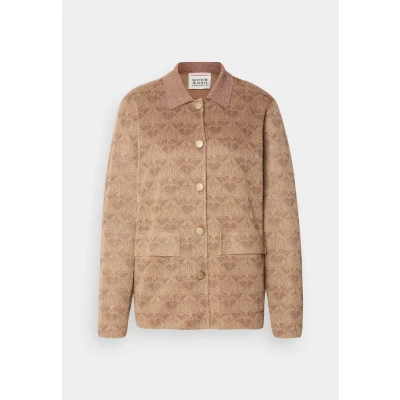 Image of Scotch &amp; Soda Monogram Jacket Cardigan, Women&#039;s, Size: Small, Desert sand