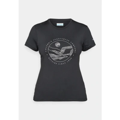 Image of Columbia RIDGE Graphic TEE Sports Tshirt, Women&#039;s, Size: XS, Black