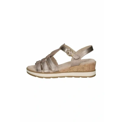 Image of Caprice Wedge sandals, Women&#039;s, Size: 6.5, Taupe metallic Leather