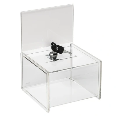 Image of SIGEL VA151 Lockable Promotional Box/Suggestion Box, 15 x 22 cm, with insert panel, acrylic, transparent